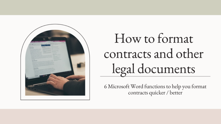 How to format contracts and other legal documents